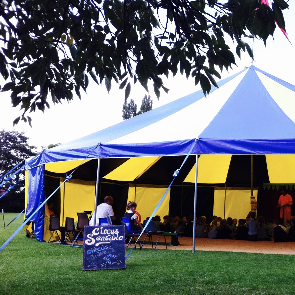 One of our Big Tops on the school field for a day of Circus shows and workshops