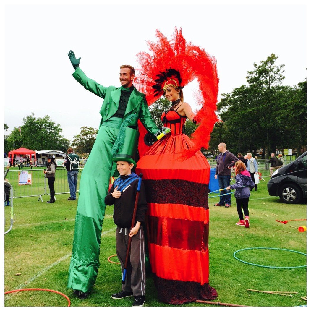 Walkabout Stiltwalkers for events with Circus Sensible